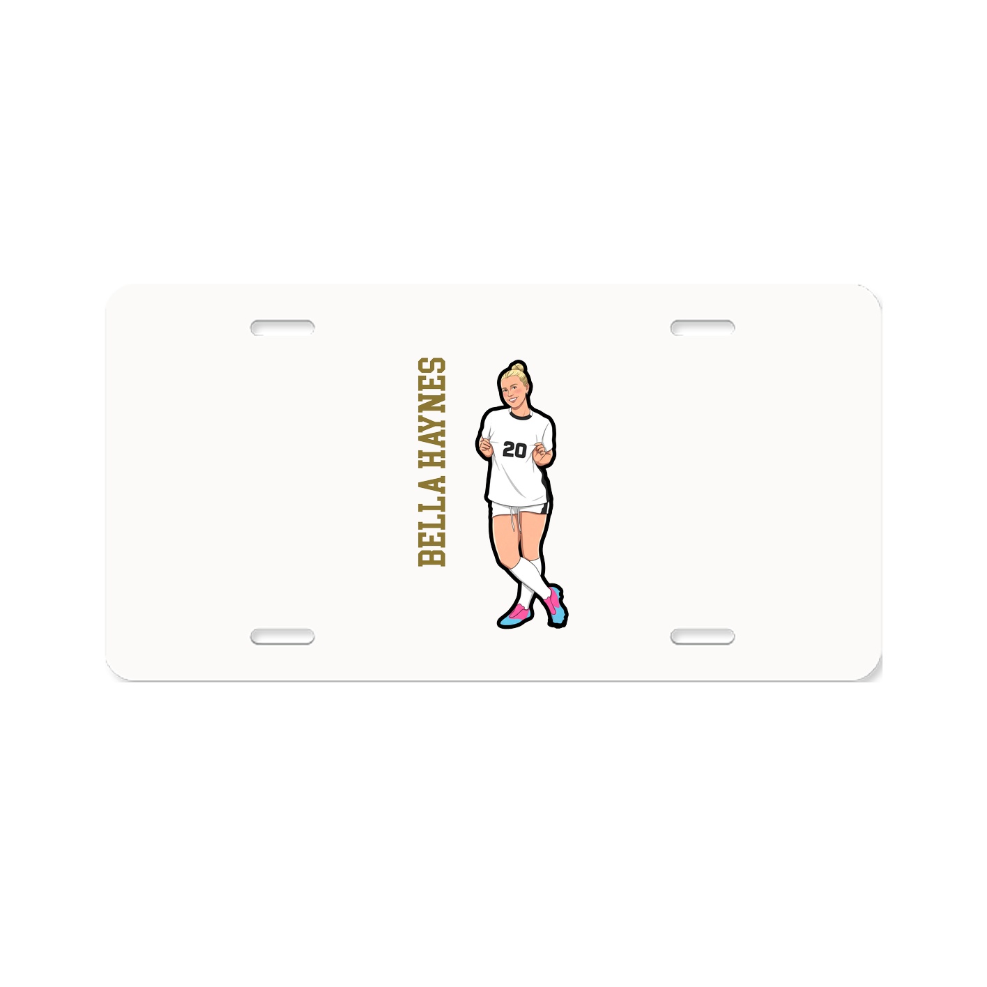 License Plate — Name Vertical in Classic
