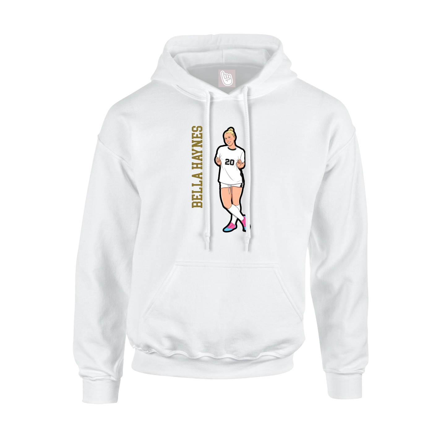 Youth Hoodie — Name Vertical in White