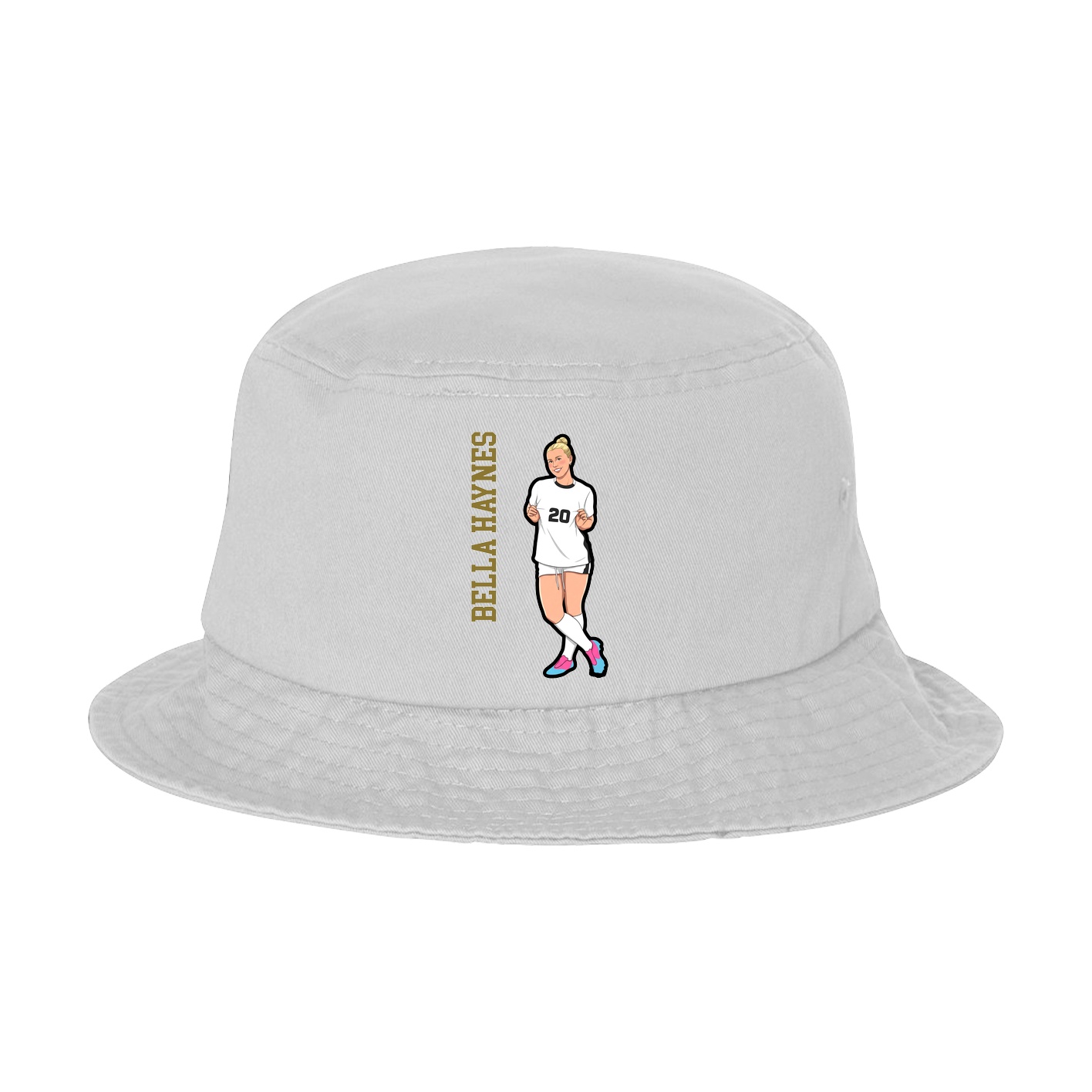 Bucket Cap — Name Vertical in White