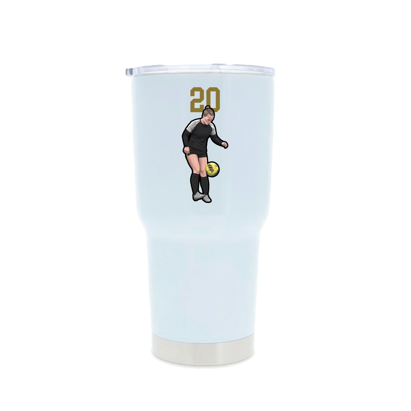 30oz Stainless Steel Tumbler — Number Top in White