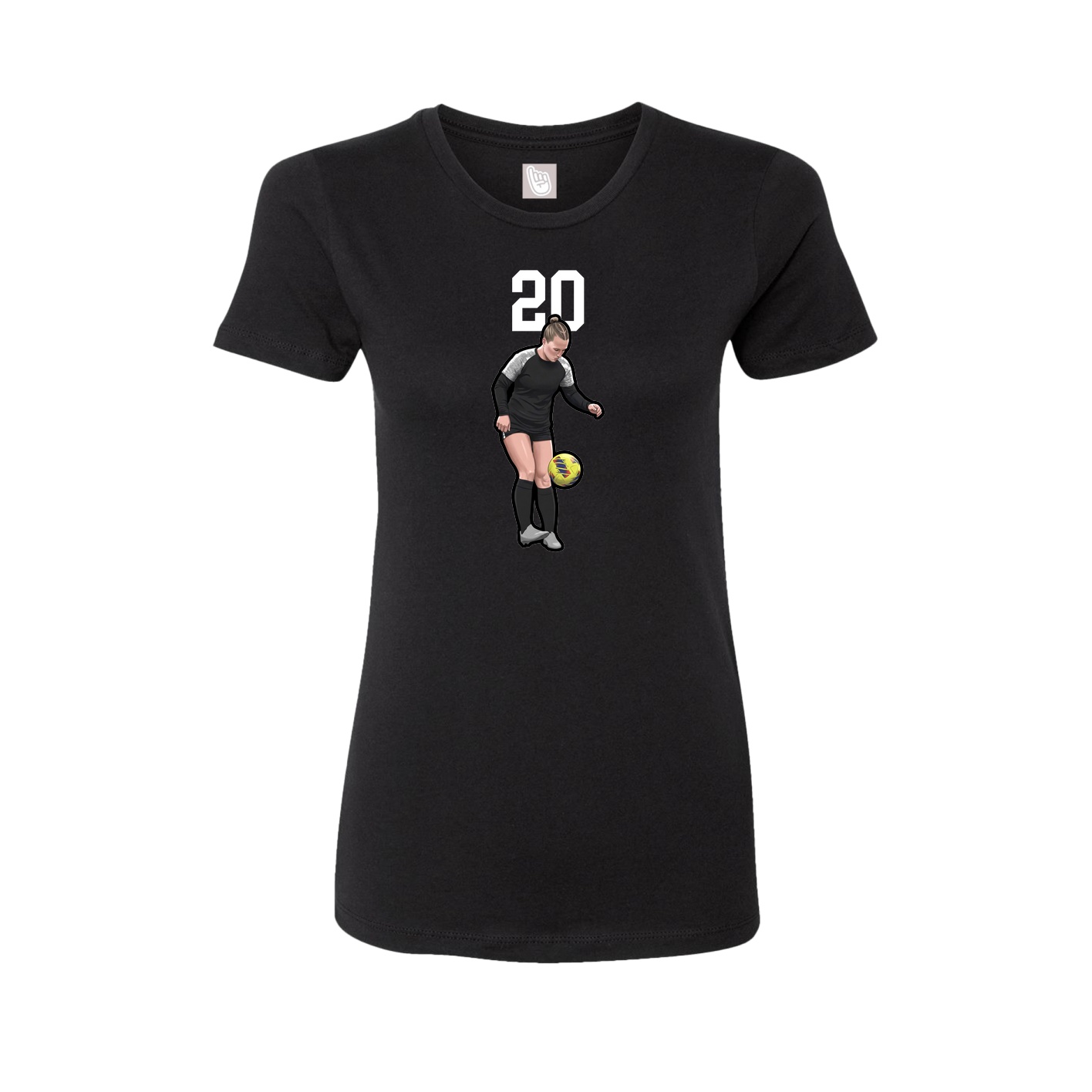 Fitted Women's Tee — Number Top in Black