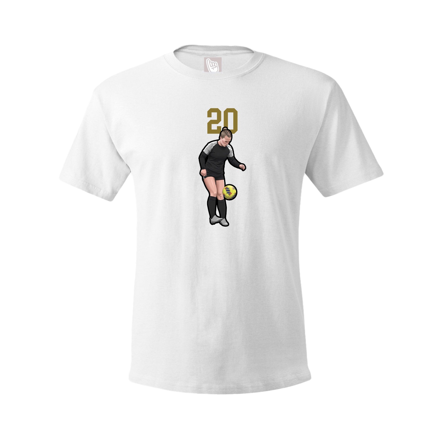 Youth Tee — Number Top in White