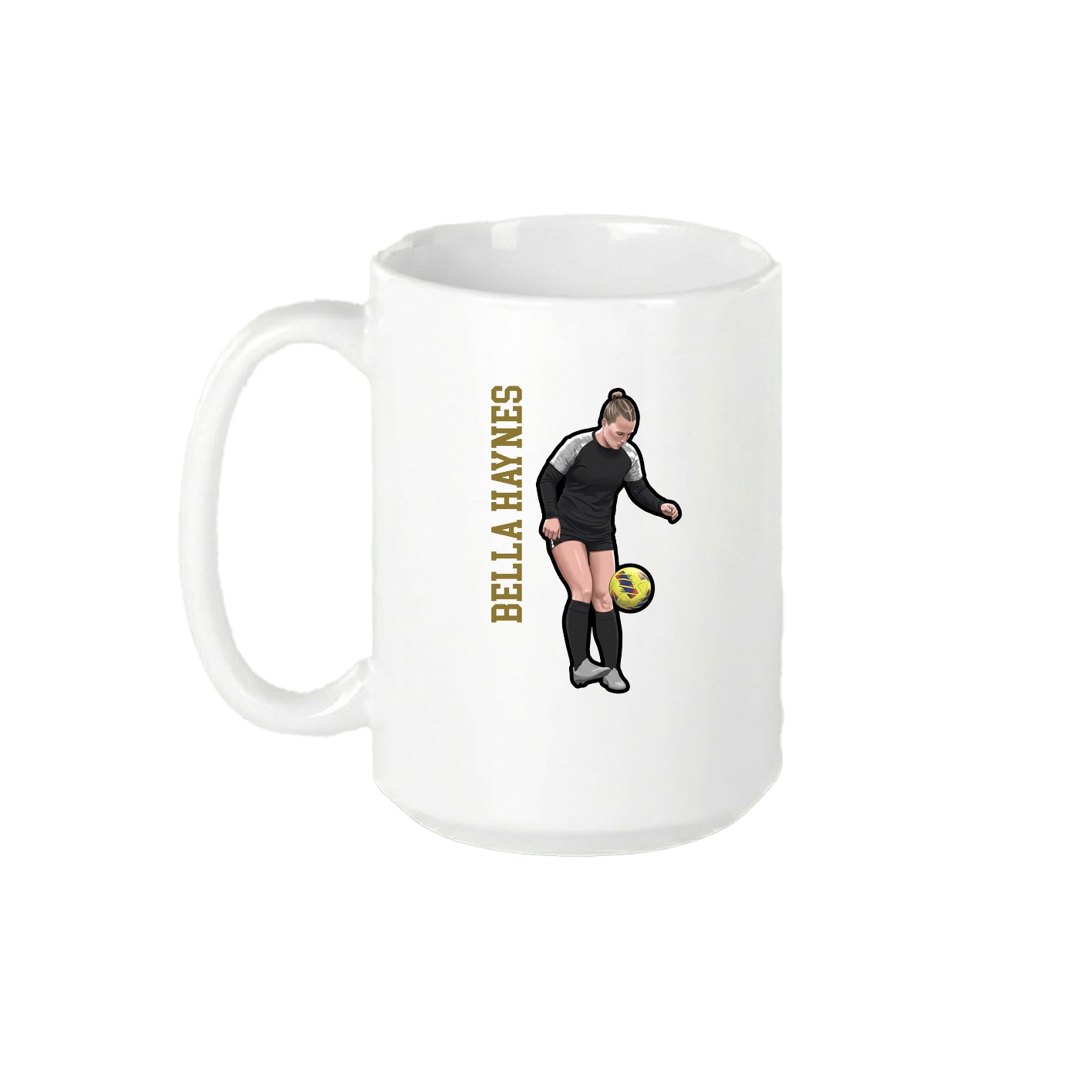15oz Coffee Mug — Name Vertical in White