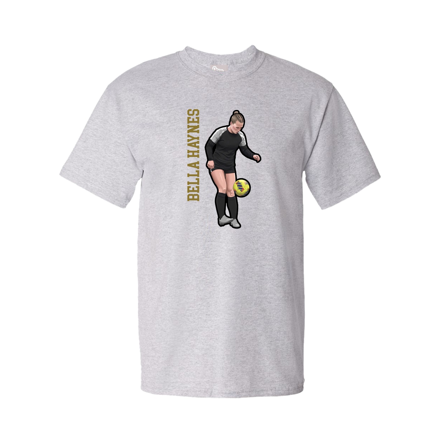 Tee — Name Vertical in Grey