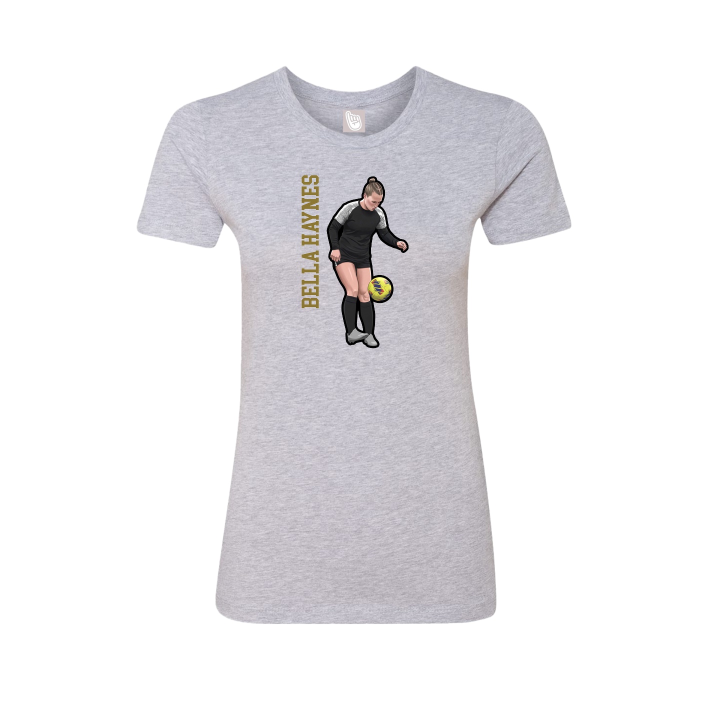 Womens Tee — Name Vertical in Grey