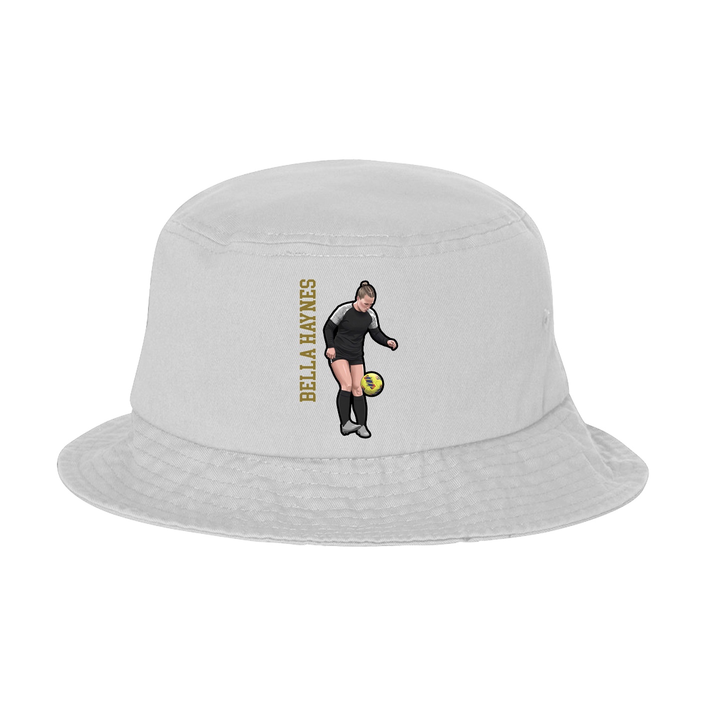 Bucket Cap — Name Vertical in White