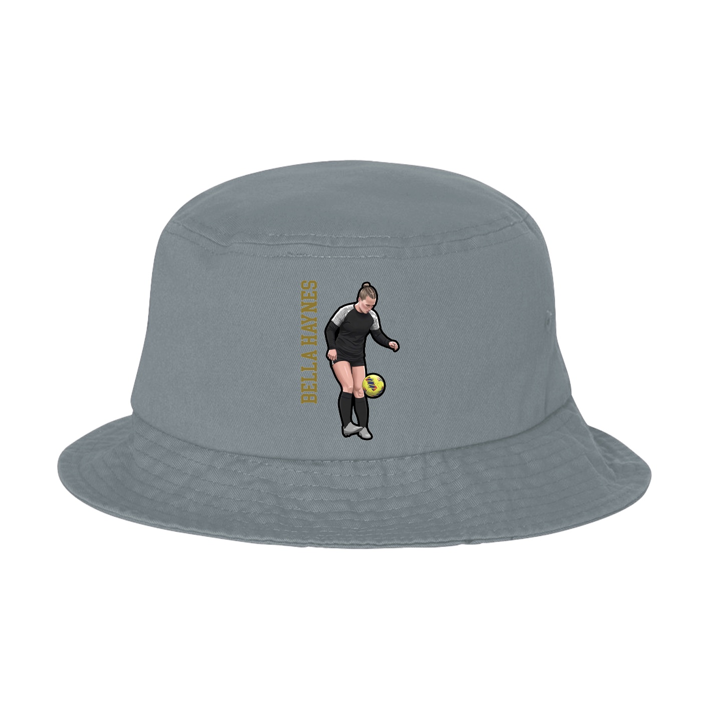 Bucket Cap — Name Vertical in Grey