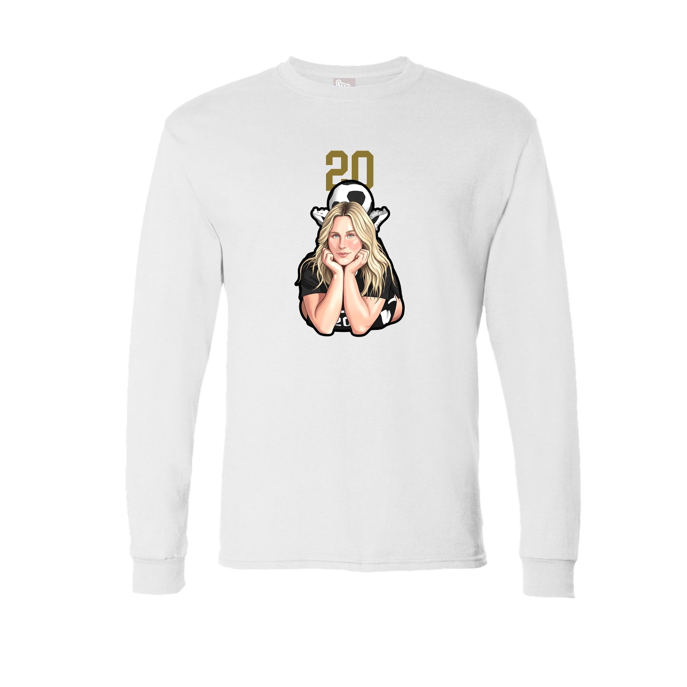 Long Sleeve Tee — Number Top in White