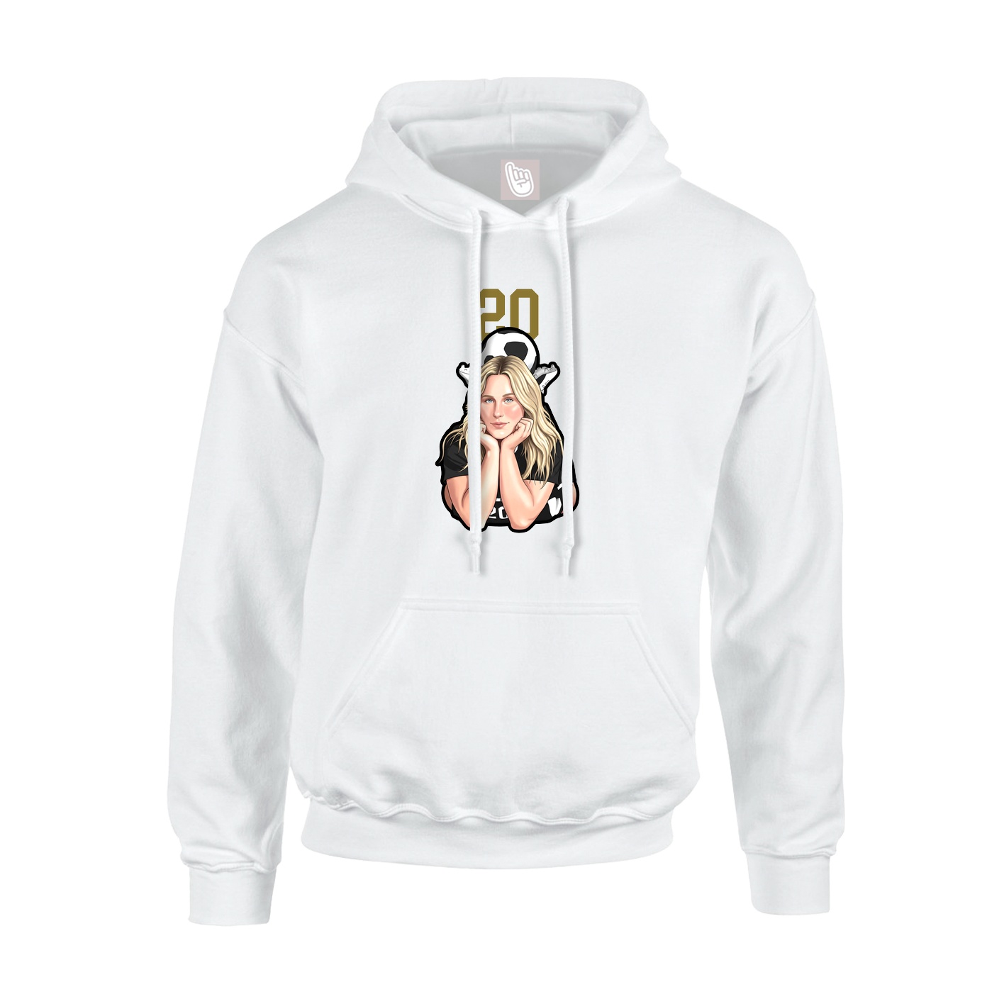 Hoodie — Number Top in White