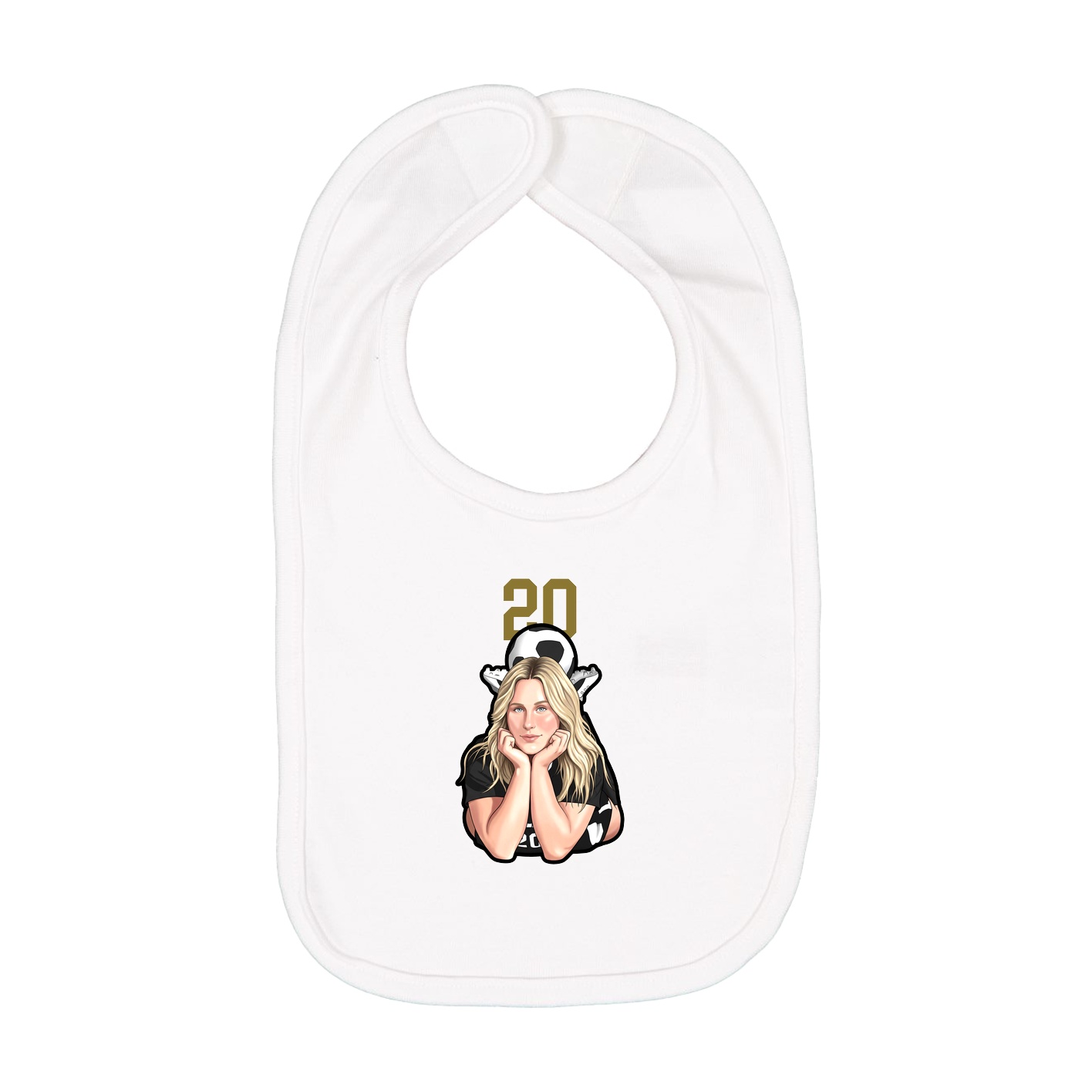 Infant Bib — Number Top in White