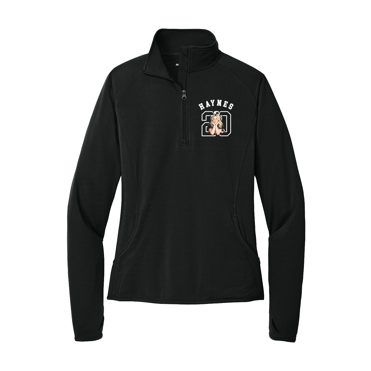 Women's Q-Zip Pullover — Shirsey Arch in Black