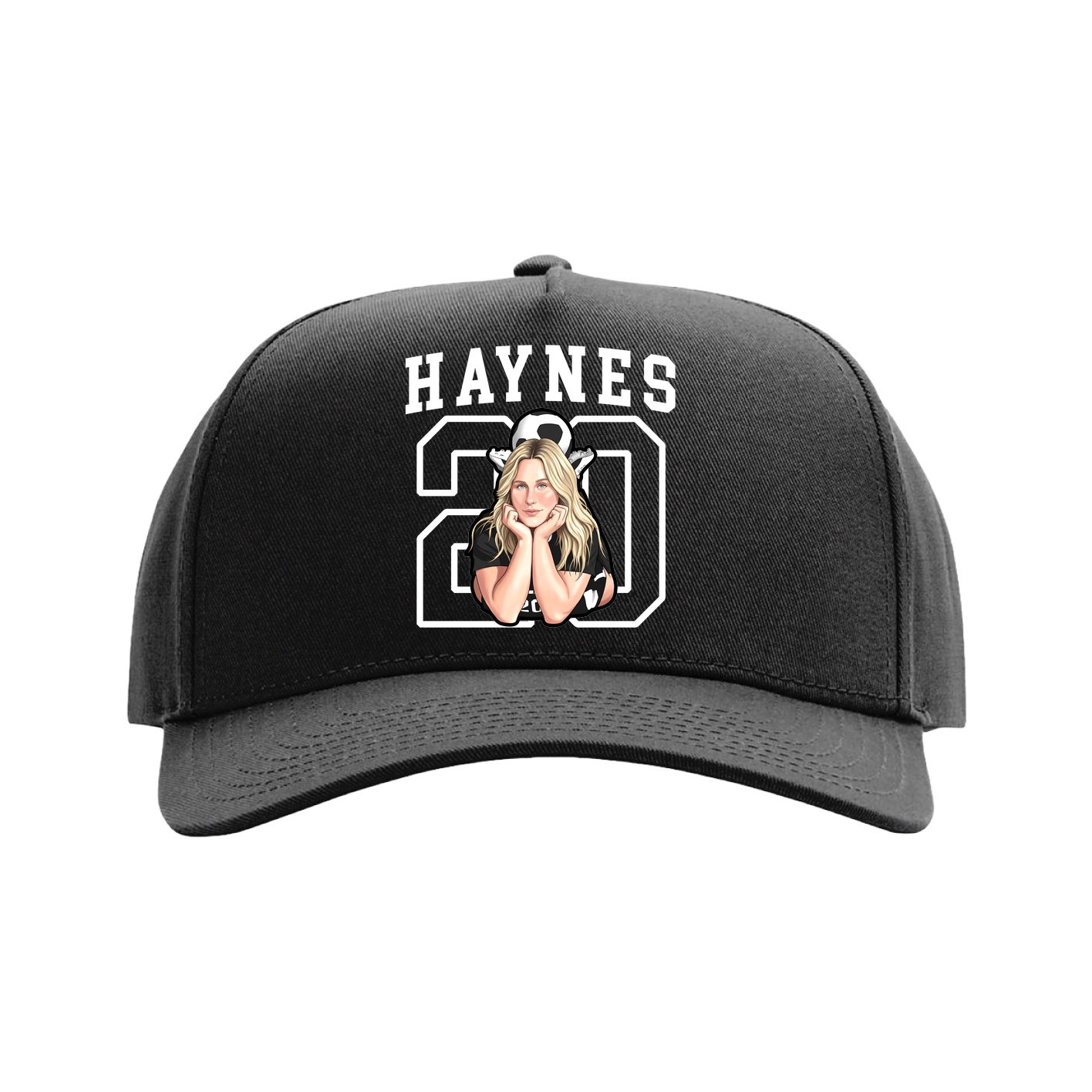 Full Fabric Five-Panel Champ Cap — Shirsey in Black