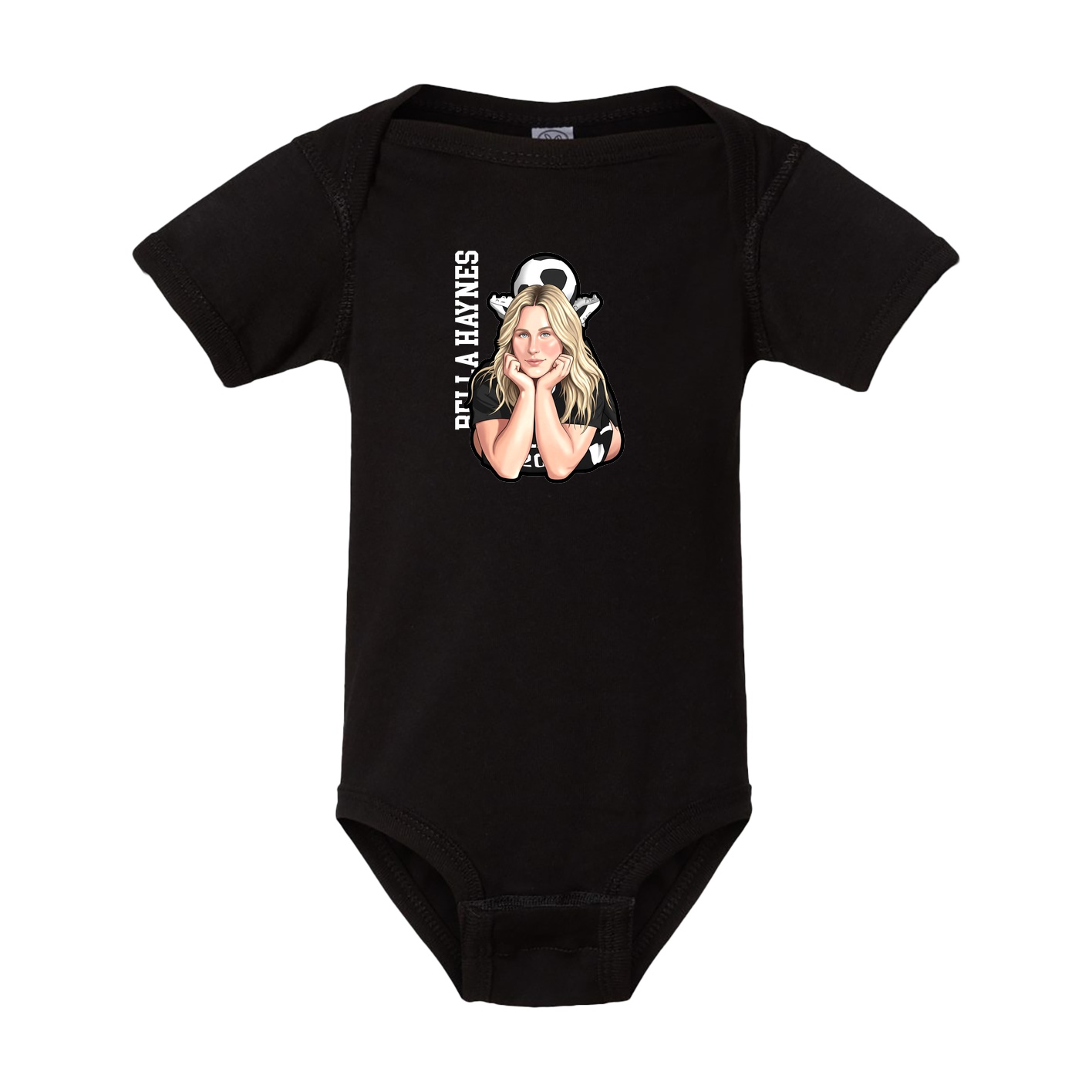 Baby Onesie — Name Vertical in Black