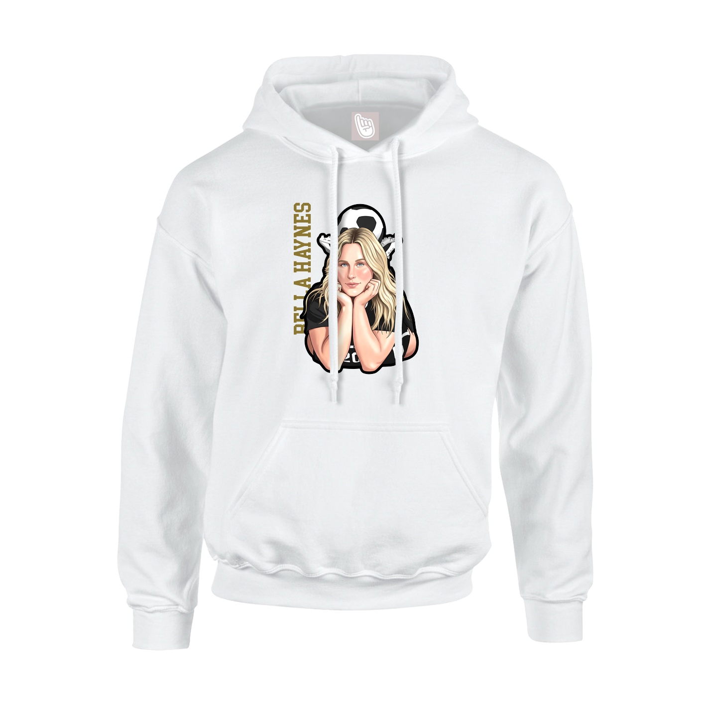 Hoodie — Name Vertical in White