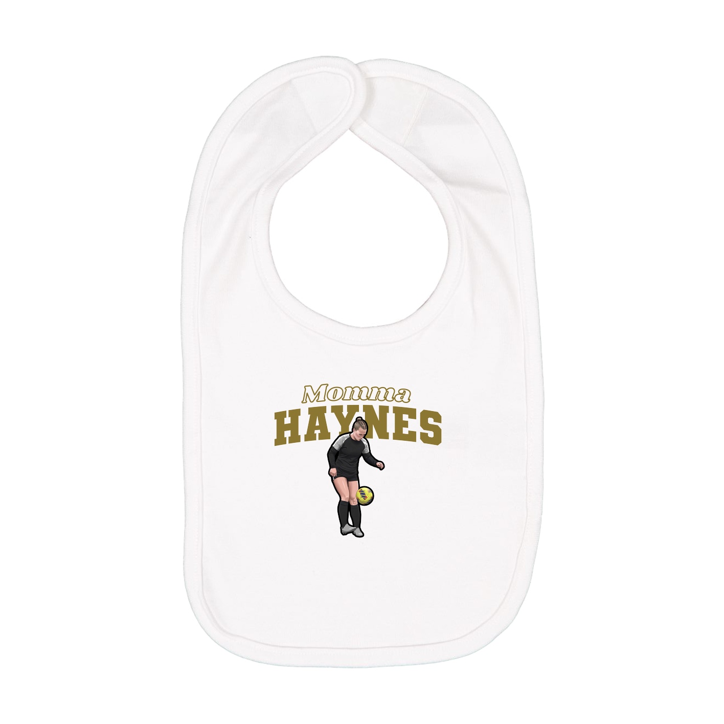 Infant Bib — Mothers Day Block in White