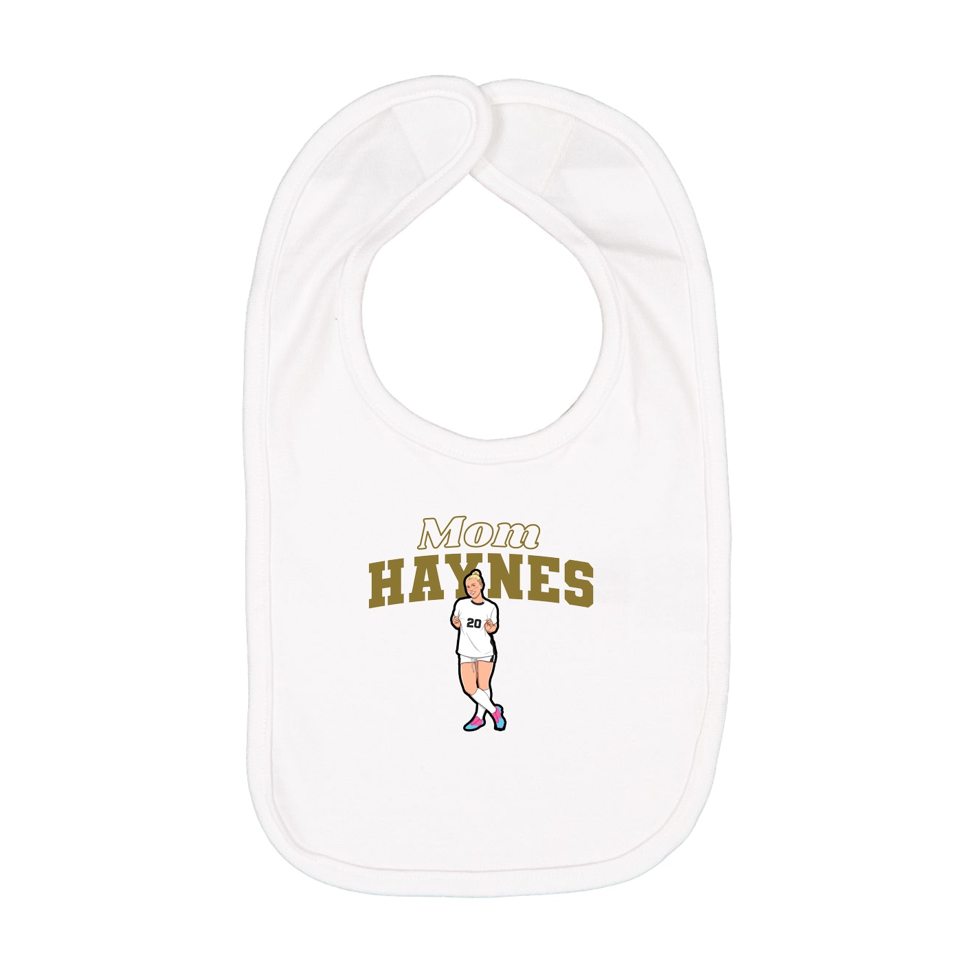 Infant Bib — Mothers Day Block in White