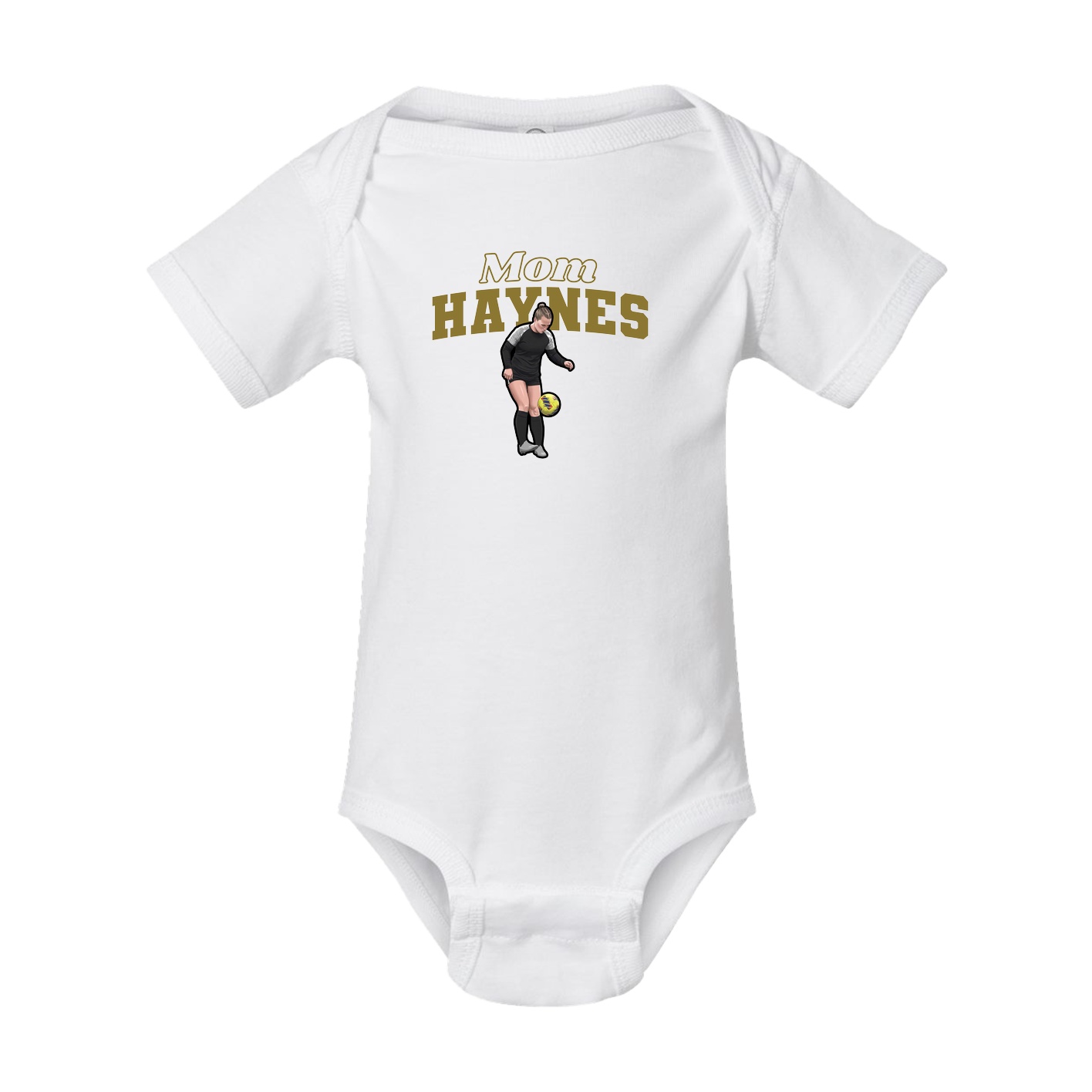 Baby Onesie — Mothers Day Block in White