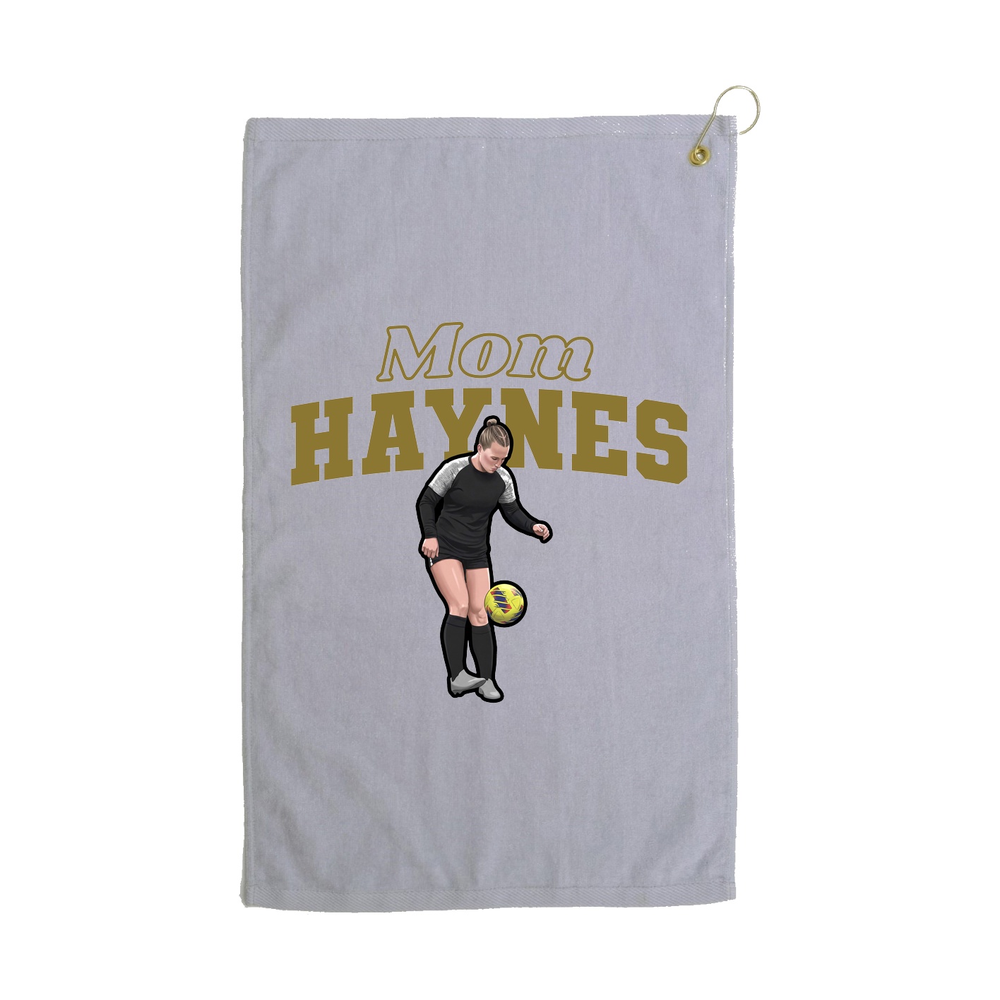 Golf Towel — Mothers Day Block in Grey