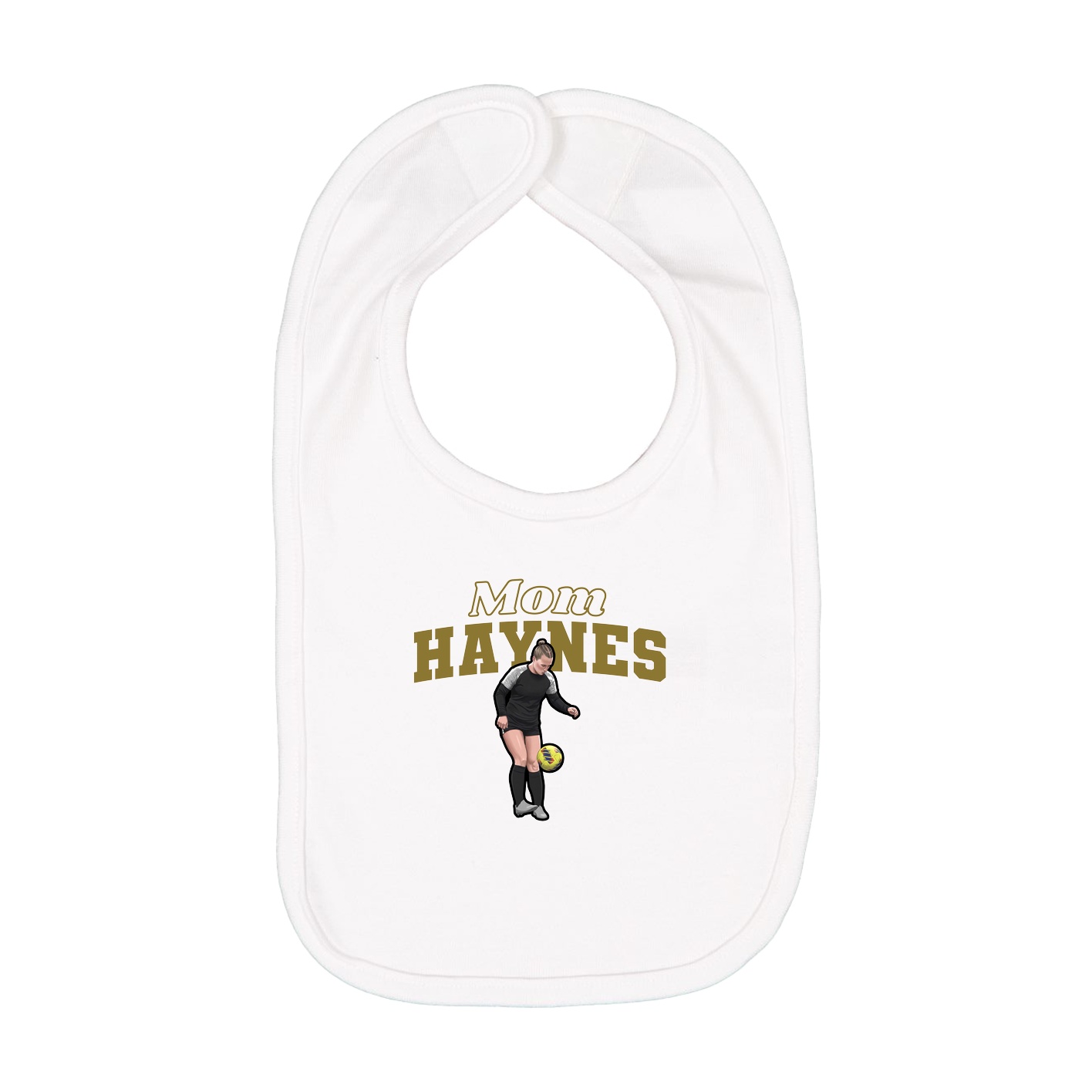 Infant Bib — Mothers Day Block in White