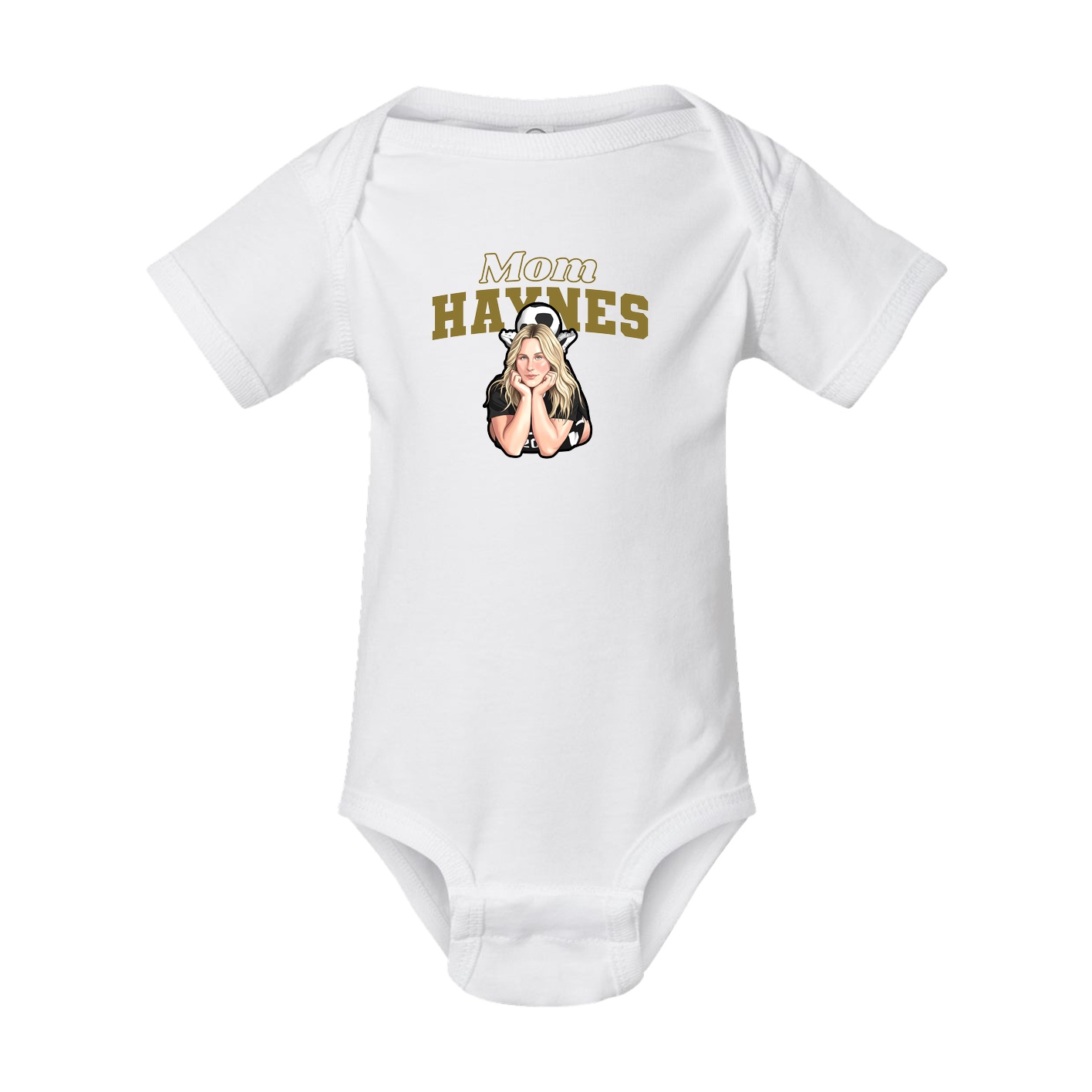 Baby Onesie — Mothers Day Block in White