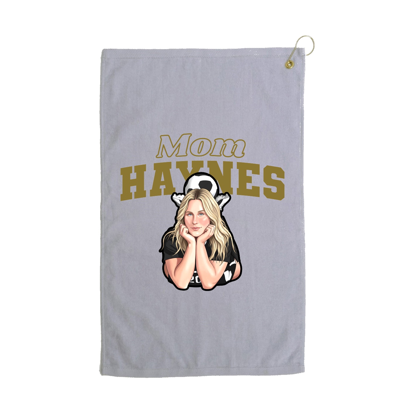 Golf Towel — Mothers Day Block in Grey