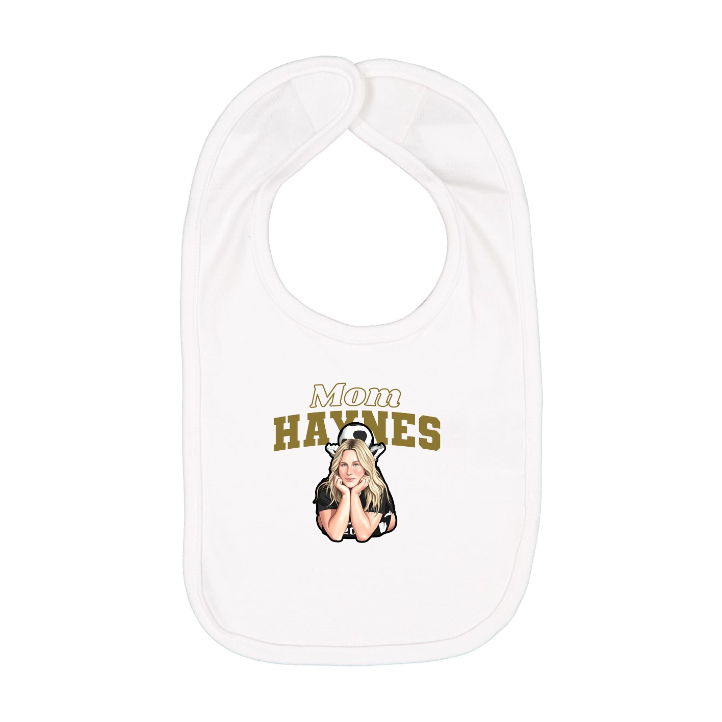 Infant Bib — Mothers Day Block in White
