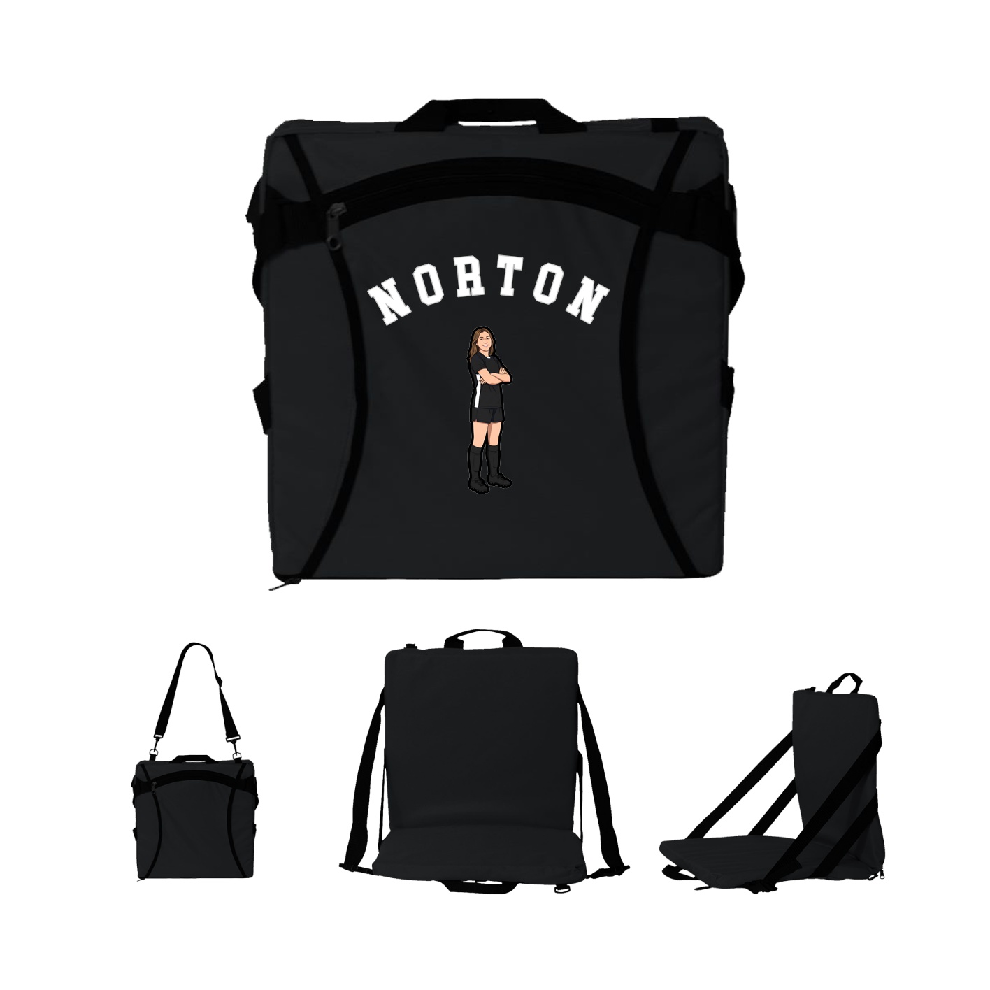 Folding Stadium Seat — Shirsey Arch in Black