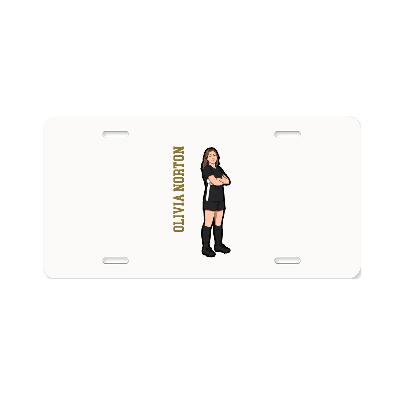 License Plate — Name Vertical in Classic