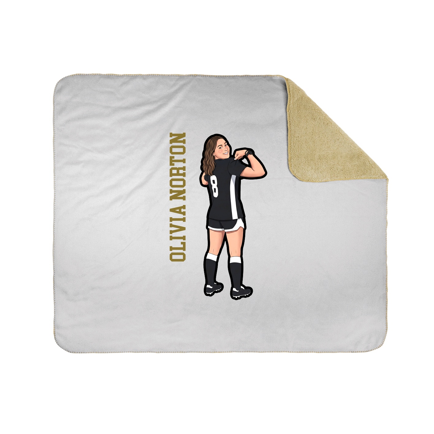 Throw Blanket — Name Vertical in White