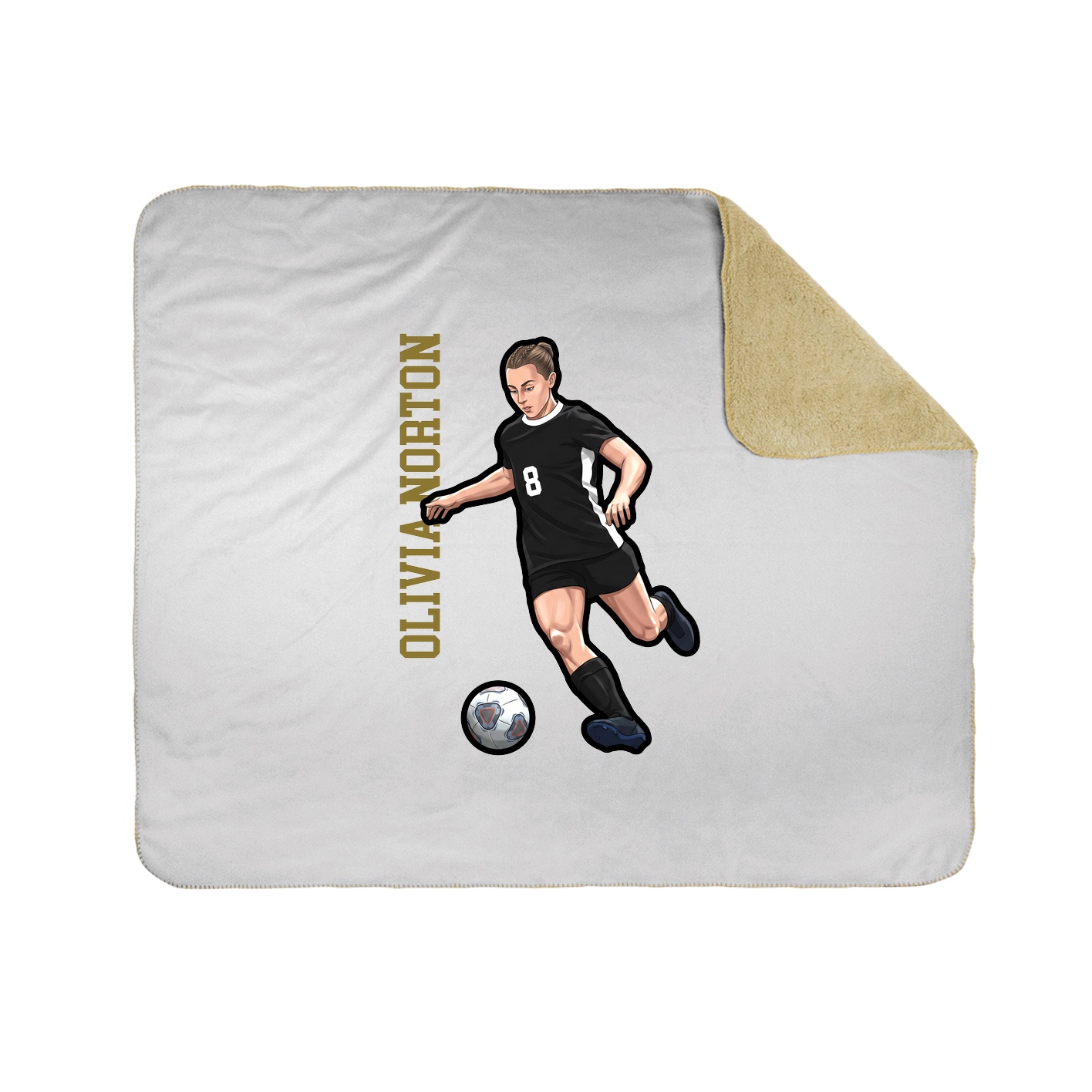 Throw Blanket — Name Vertical in White