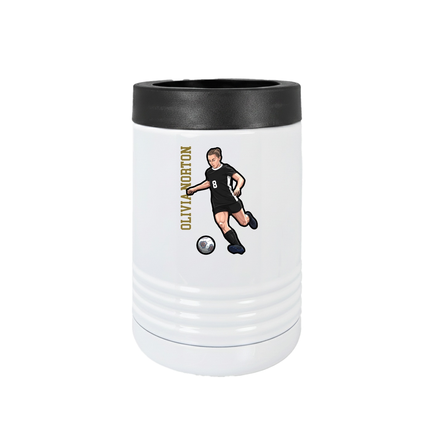 Beverage Holder — Name Vertical in White