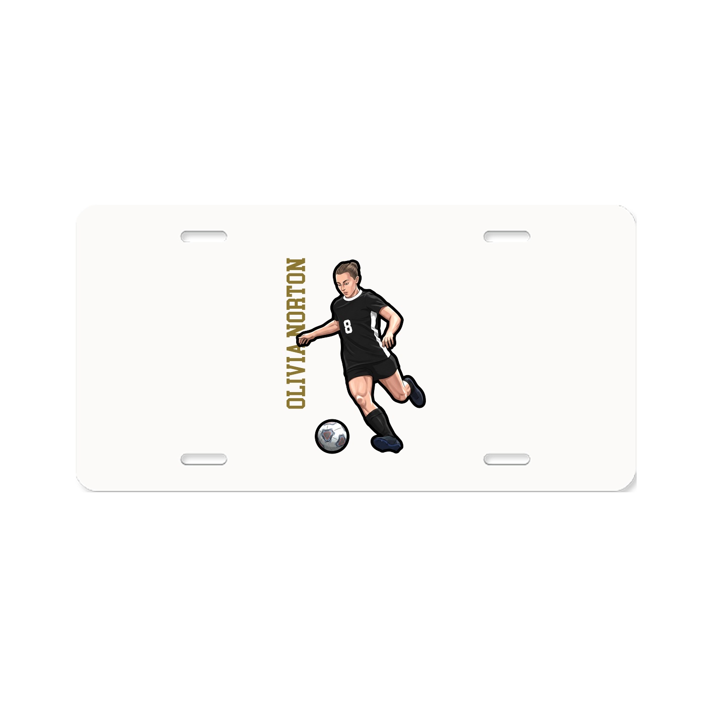 License Plate — Name Vertical in Classic