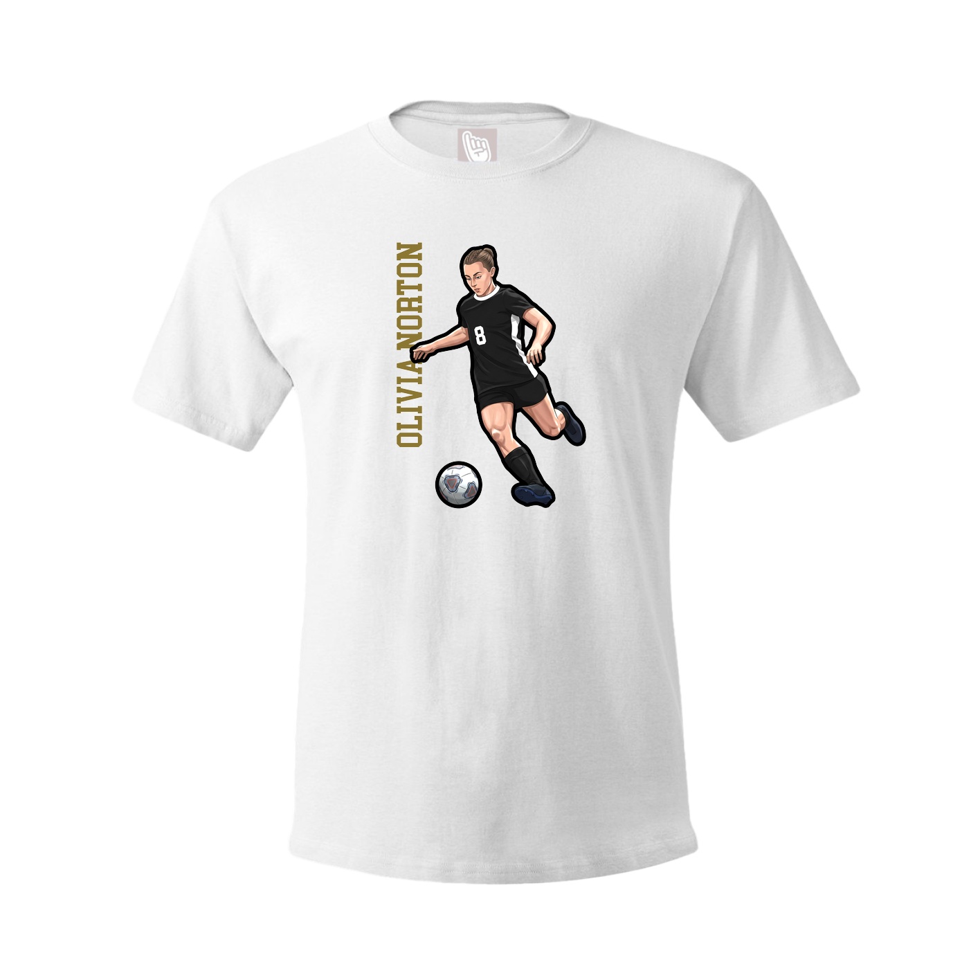 Youth Tee — Name Vertical in White