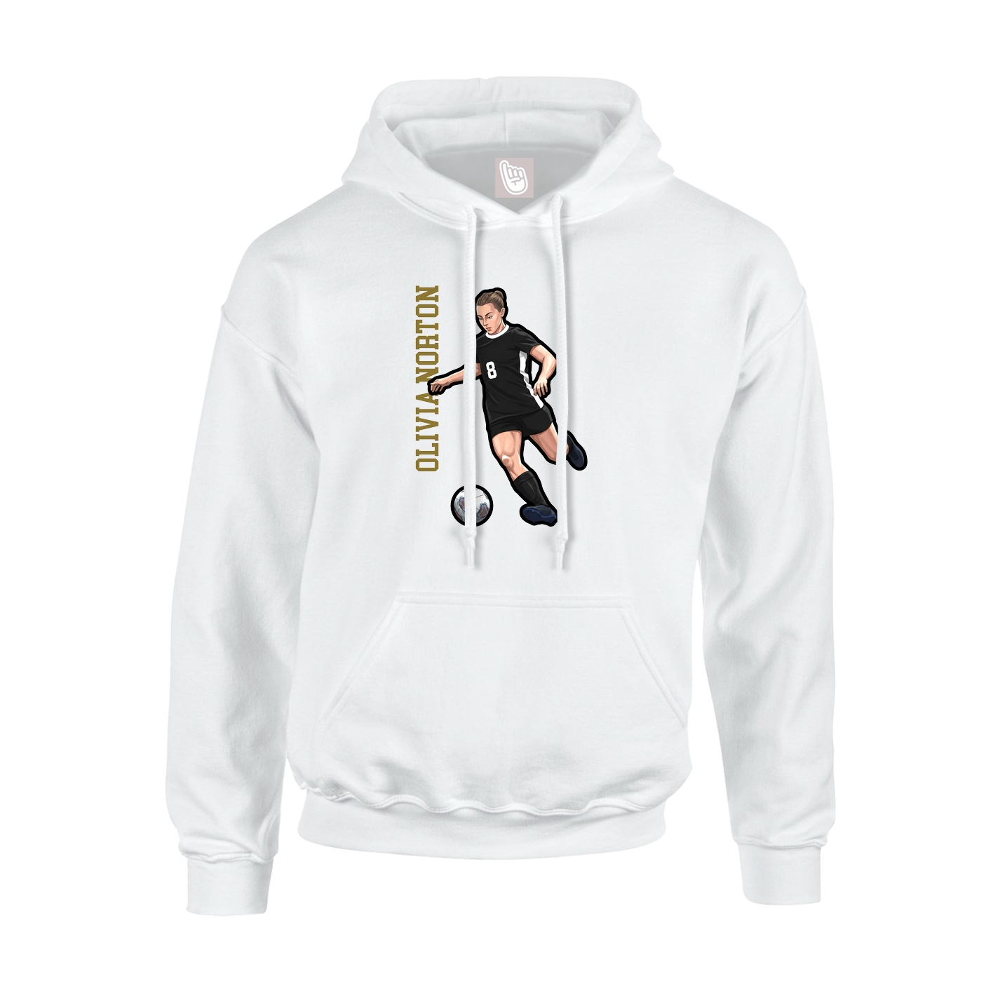 Hoodie — Name Vertical in White