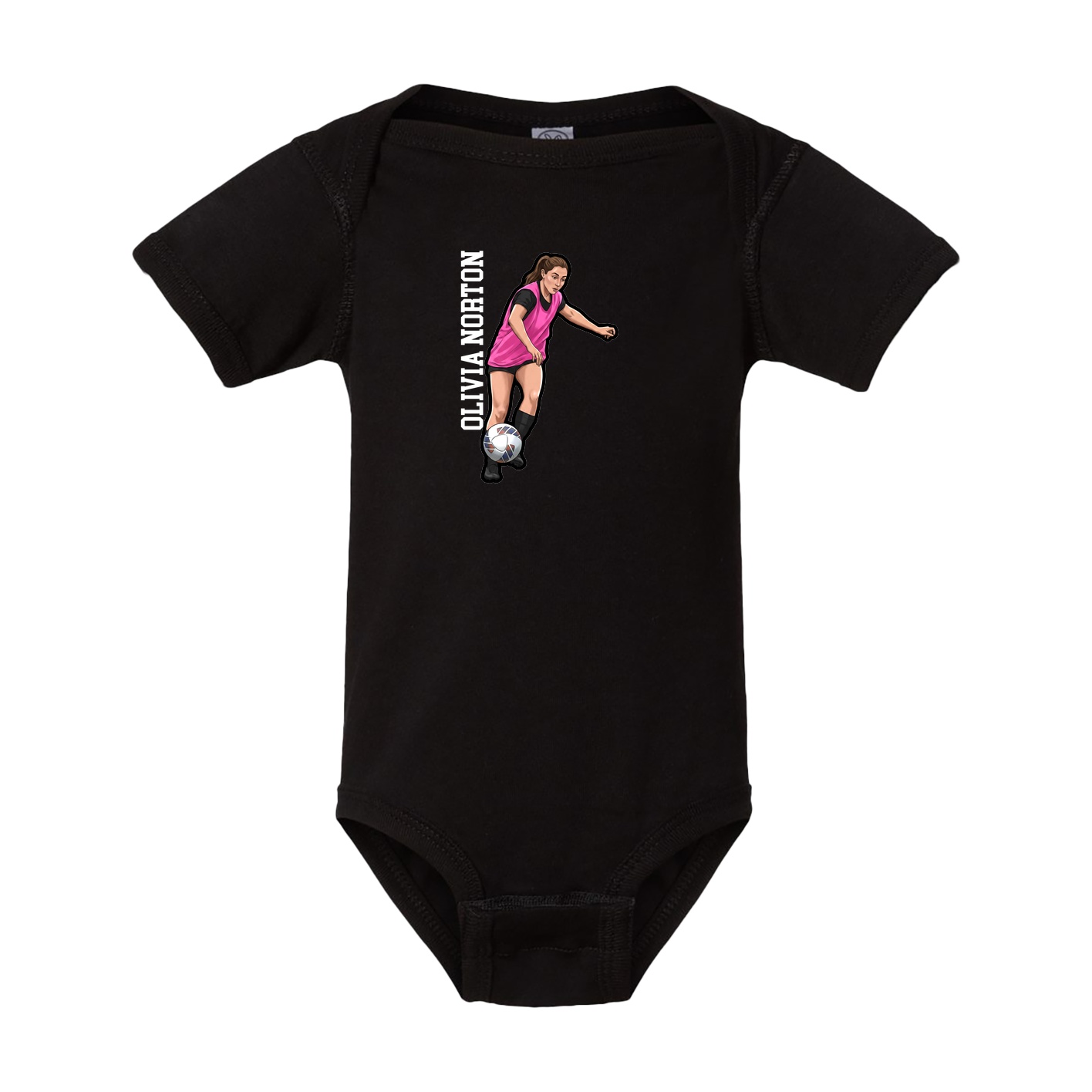 Baby Onesie — Name Vertical in Black