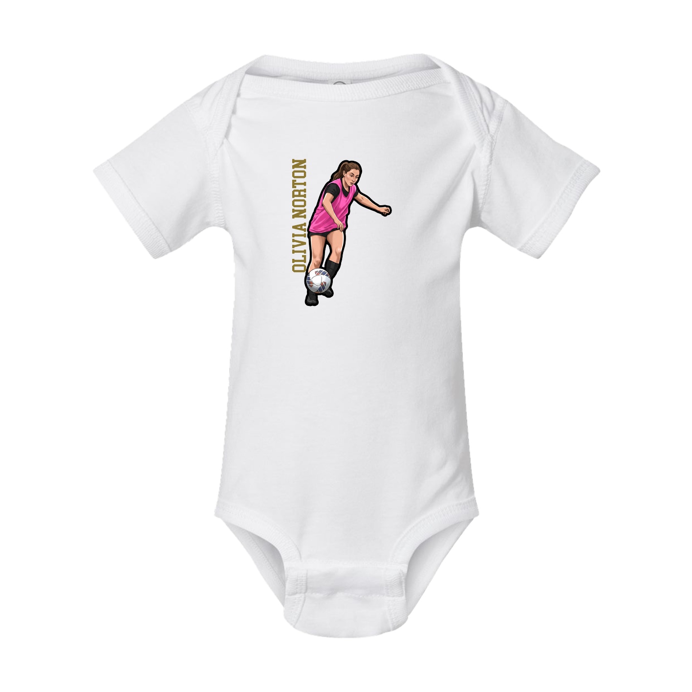 Baby Onesie — Name Vertical in White
