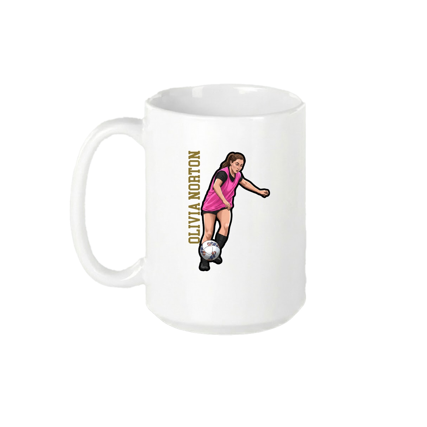 15oz Coffee Mug — Name Vertical in White