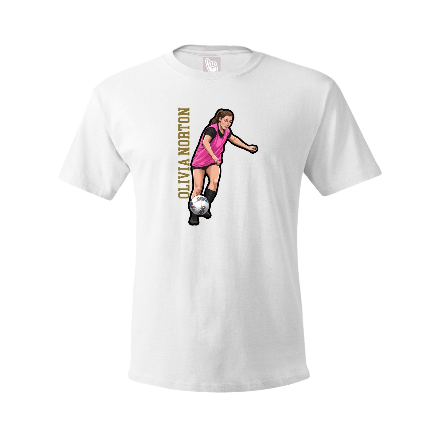 Tee — Name Vertical in White