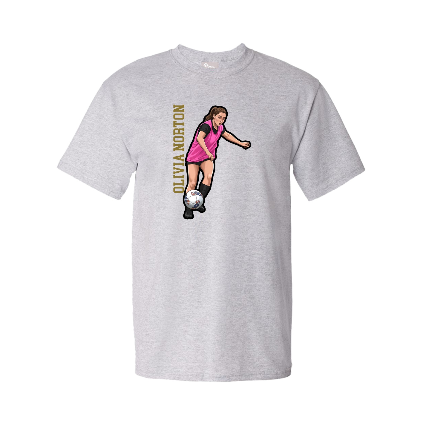 Youth Tee — Name Vertical in Grey