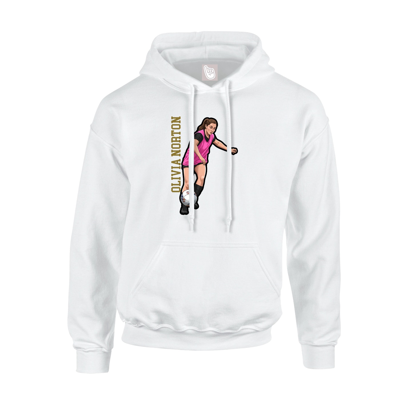 Youth Hoodie — Name Vertical in White