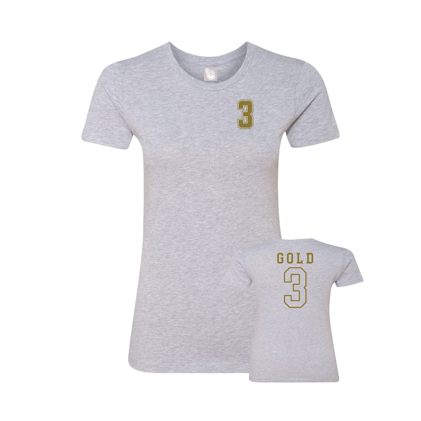 Womens Tee — Chest Back in Grey