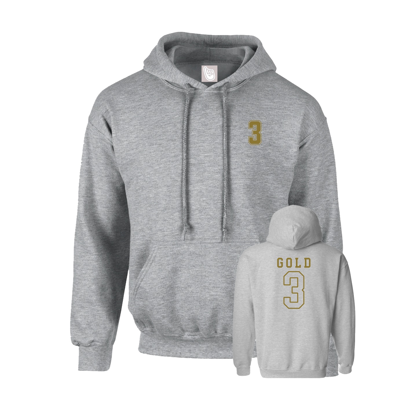 Youth Hoodie — Chest Back in Grey