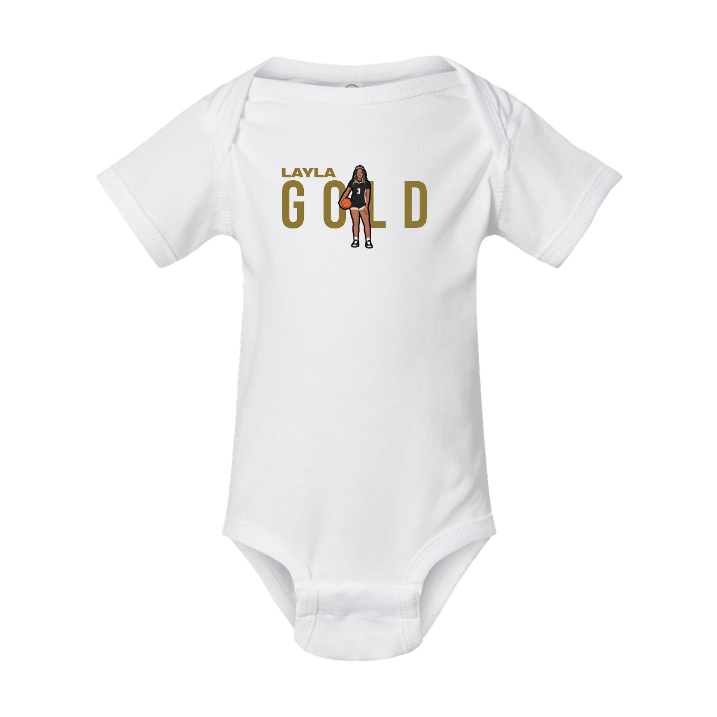 Baby Onesie — Player Name in White