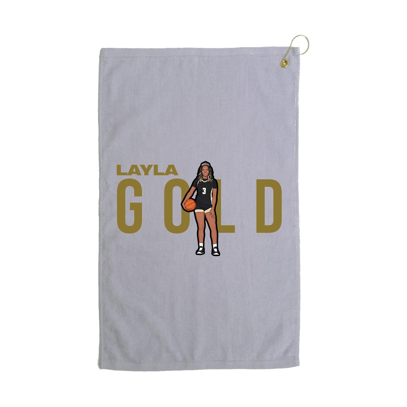 Golf Towel — Player Name in Grey