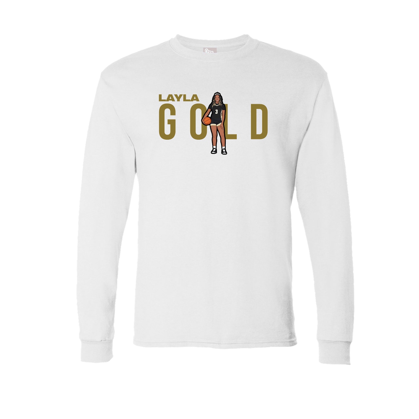 Long Sleeve Tee — Player Name in White
