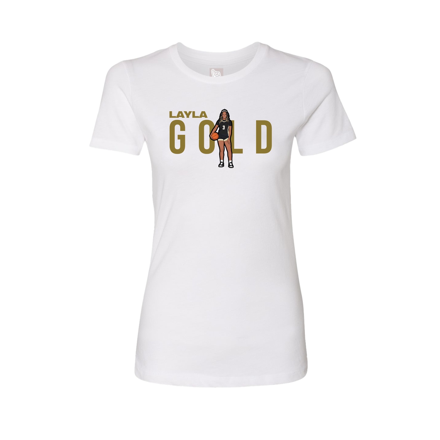 Fitted Women's Tee — Player Name in White