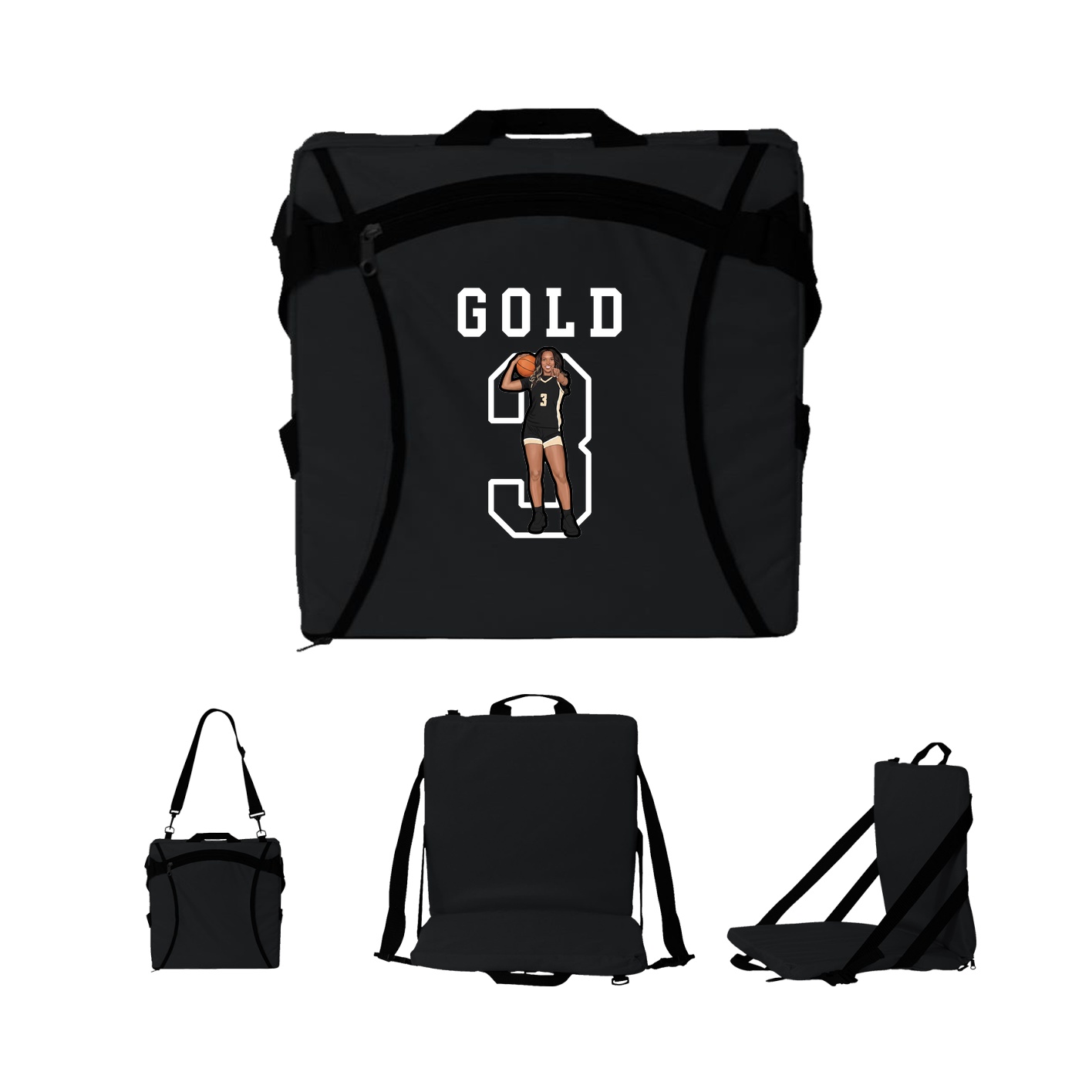 Folding Stadium Seat — Shirsey in Black