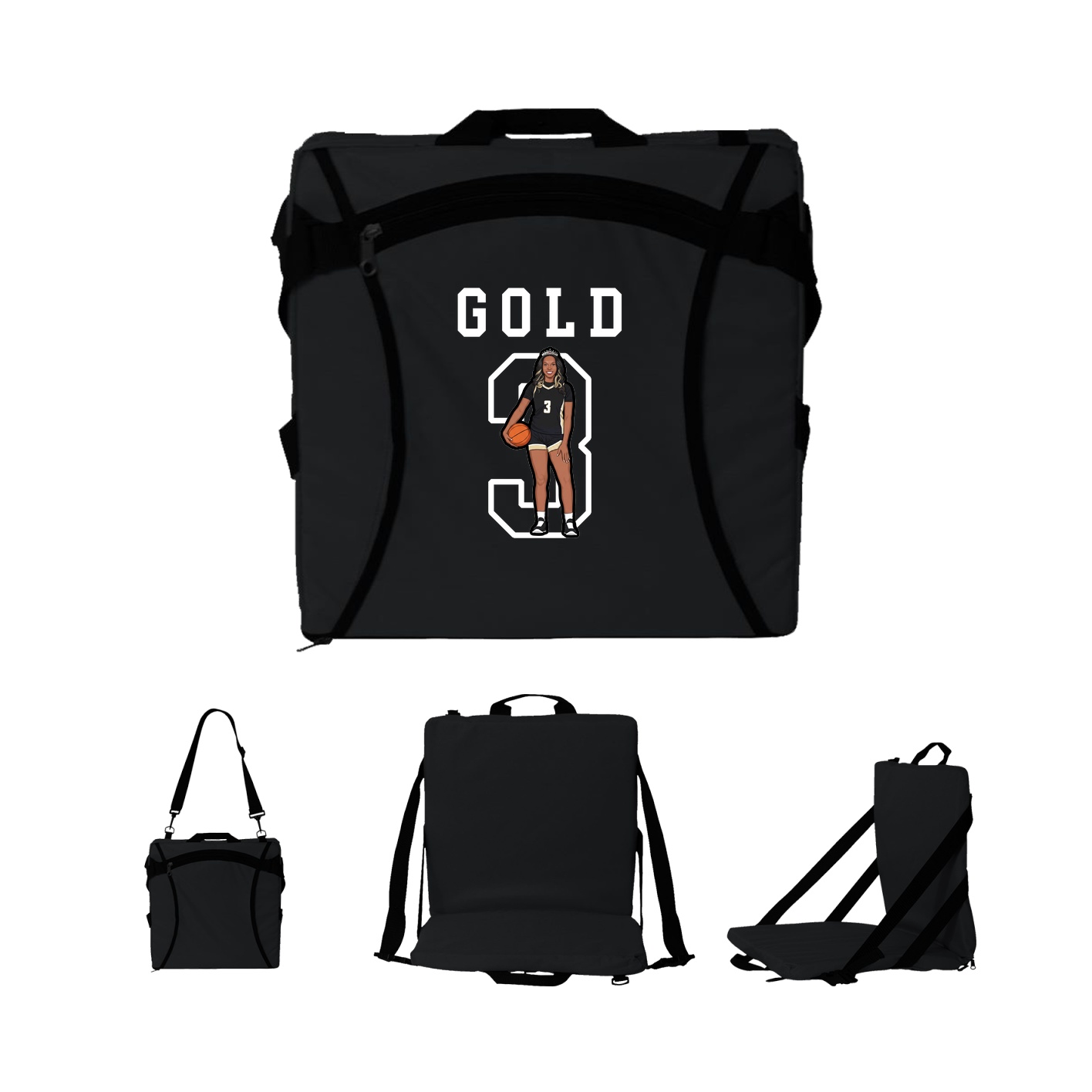 Folding Stadium Seat — Shirsey in Black