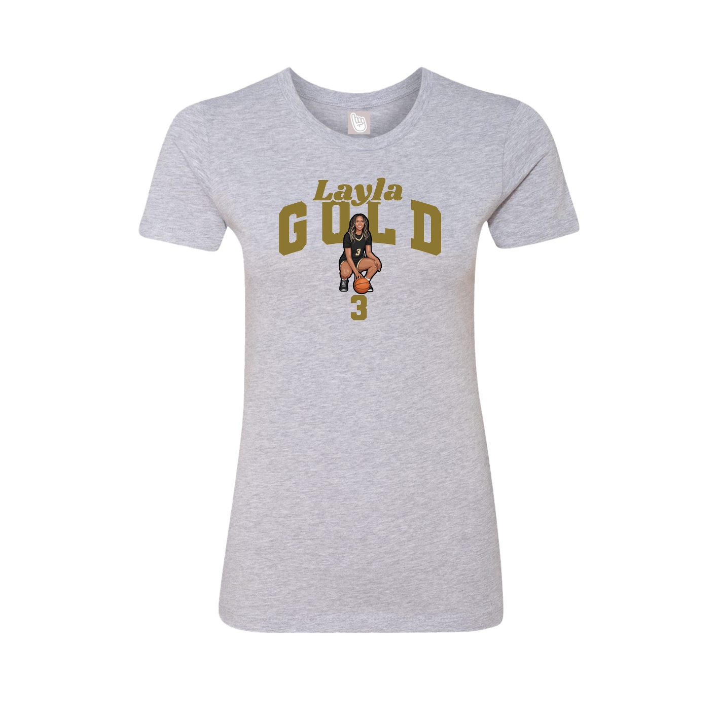 Fitted Women's Tee — Signature Arch in Grey