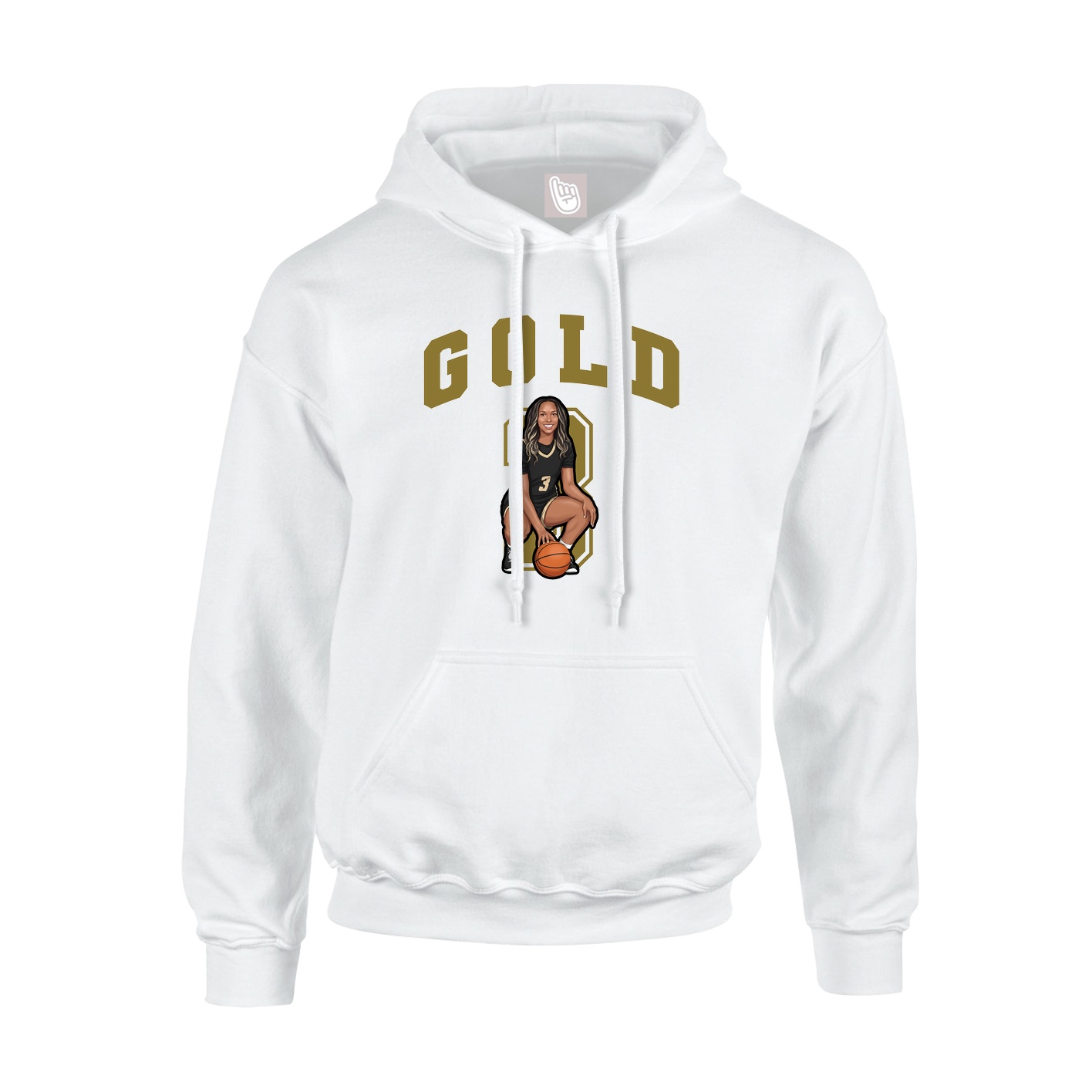 Hoodie — Number in White